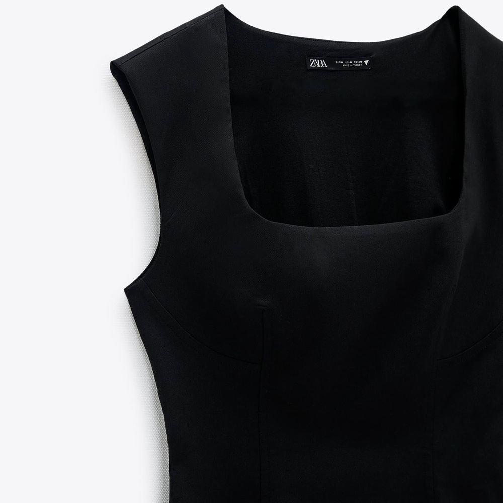 NWT Zara TRF black fitted mini dress - Picture 5 of 14